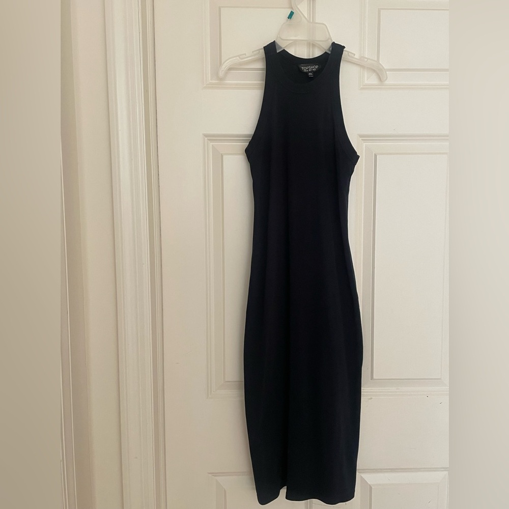 Topshop Black Midi Dress